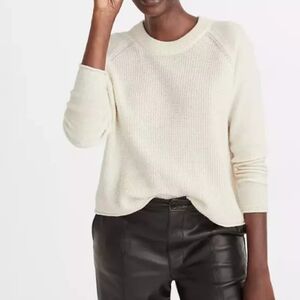 Madewell off-white long sleeve thermal look crew neck sweater, size XS, EUC
